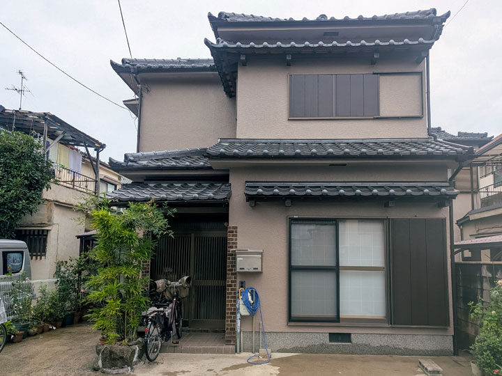 高槻市津之江町　Ｔ様邸 外壁をリファイン1000MF-IR ベイジュで塗替え
