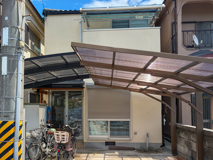 高槻市氷室町　Ｏ様邸 外壁をリファイン1000MF-JRのペールビスケットで塗り替え完了。