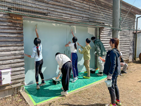 撮影は池田。個人的に好きなカットです（2026年3月5日高槻市立樫田小学校ボランティア塗装）