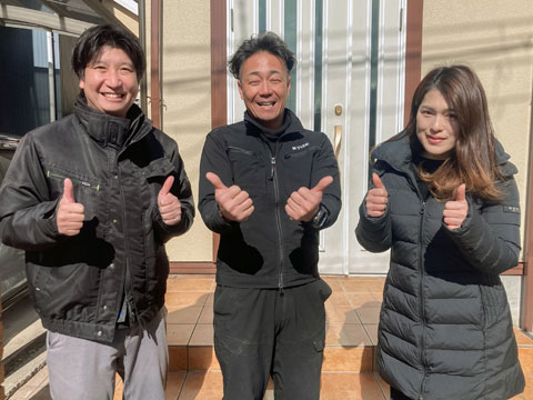 Ｎ様ご夫妻と弊社工事本部長向井