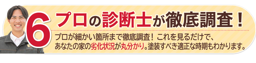 経験豊富なプロが徹底調査!これを見るだけで、あなたの家の劣化状況が丸分かり。塗装すべき適正な時期もわかります。